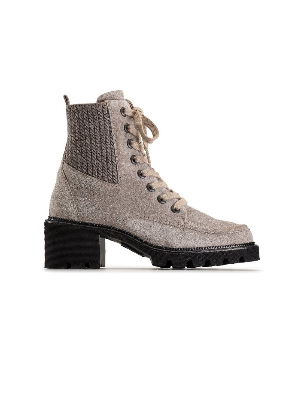 $550 PAUL GREEN CASSIDY HIKER BOOT CHUCKY LACE SUEDE STONE GREY 8 US (TE22)